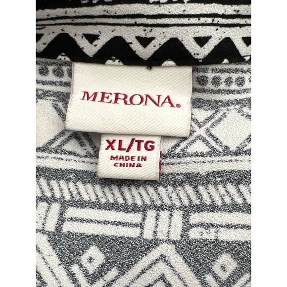Merona Women Black White Aztec Geometric Print Romper Size XL - Picture 10 of 10
